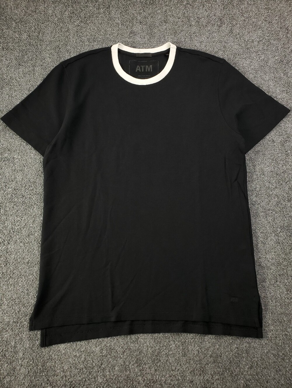 ATM Anthony Thomas Melillo T Shirt Mens Medium Pima Cotton Pique Contrast Collar